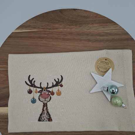 Küchenhandtuch Elch Weihnachten 
