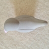 Design Vögelchen schlicht aus Beton / Vogel mit rosa Schnabel