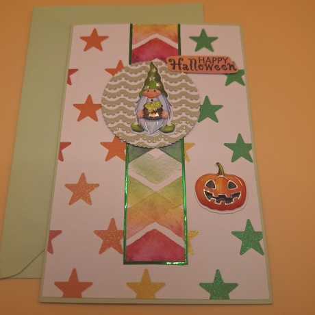Halloween Karte,  Grußkarte Zu Halloween,  Sterne,  Zwerg