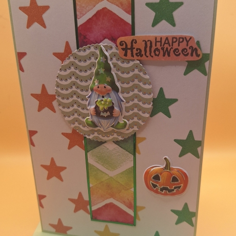 Halloween Karte,  Grußkarte Zu Halloween,  Sterne,  Zwerg