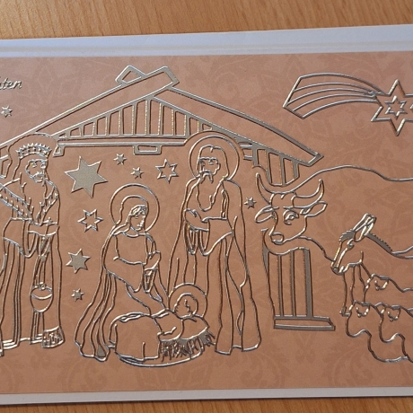 Edle Grußkarte zu Weihnachten,  Weihnachtskarte, Karte, Grippe 