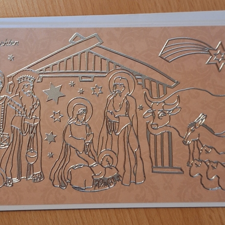 Edle Grußkarte zu Weihnachten,  Weihnachtskarte, Karte, Grippe 