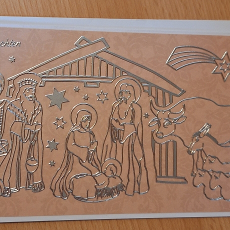 Edle Grußkarte zu Weihnachten,  Weihnachtskarte, Karte, Grippe 