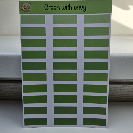 Stickerbogen Etiketten Green with envy