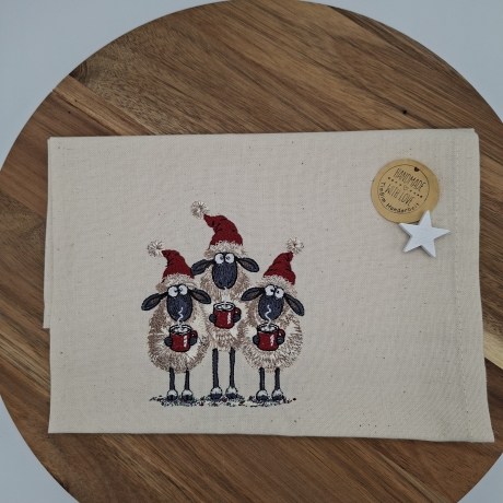 Küchenhandtuch Schafe Weihnachten 