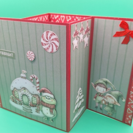 Aufstellkarte, Grußkarte zu Weihnachten,  Weihnachtskarte 