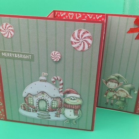 Aufstellkarte, Grußkarte zu Weihnachten,  Weihnachtskarte 