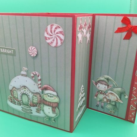 Aufstellkarte, Grußkarte zu Weihnachten,  Weihnachtskarte 