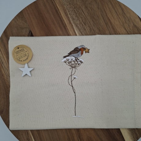 Küchenhandtuch Rotkehlchen Winter