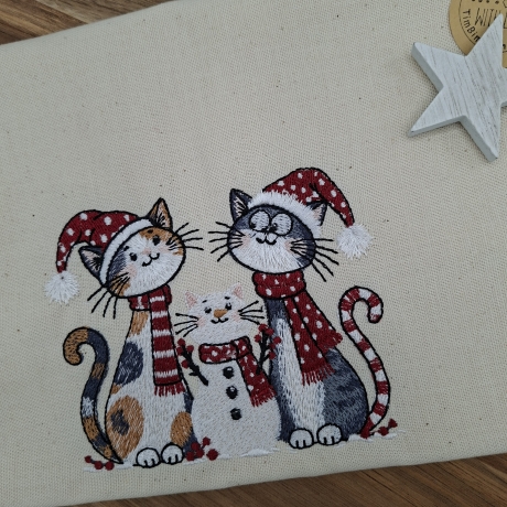 Küchenhandtuch Geschirrtuch Katze Weihnachten 