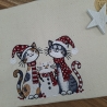 Küchenhandtuch Geschirrtuch Katze Weihnachten 