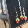 Schmuckset, Kette und Ohrringe,  Erdbeeren 