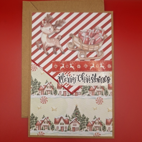 Grußkarte zu Weihnachten,  Weihnachtskarte,  Karte, handarbeit