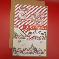 Grußkarte zu Weihnachten,  Weihnachtskarte,  Karte, handarbeit
