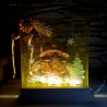 LED Epoxidharz Lampe Weihnachtsdeko – Winter Pilzhaus Kunstharz 