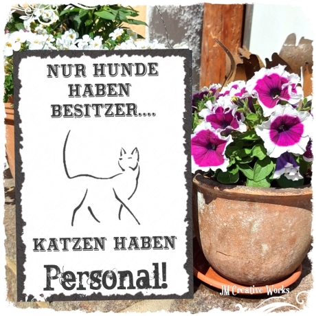 Holzschild-Shabby Katzen haben Personal