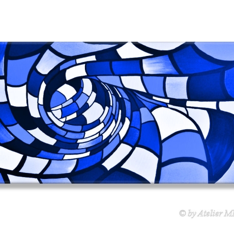 MK1 Art Bild Leinwand Abstrakt Kunst Malerei Acrylbild Blau XXL
