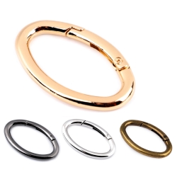 Karabiner Ring Oval 20/38mm Silber Gold Schwarz