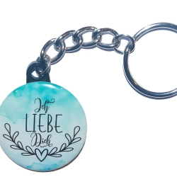Liebesspruch Schlüsselanhänger 25 mm Kette