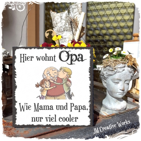 Holzschild-Shabby Opa - cooler