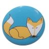 Button 50 mm mit Anstecknadel Motiv Tiere Fuchs Füchse