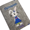 Mutterpasshülle *Häschen blau* Namensbestickung möglich