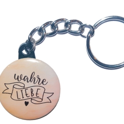 Liebesspruch Schlüsselanhänger 25 mm Kette
