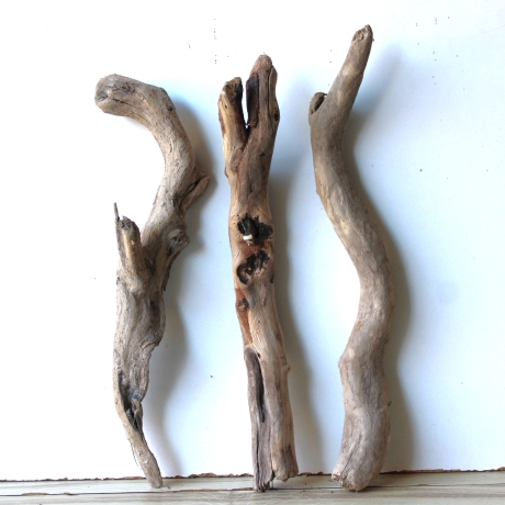 Treibholz Schwemmholz Driftwood 3 Hölzer 45-50 cm 