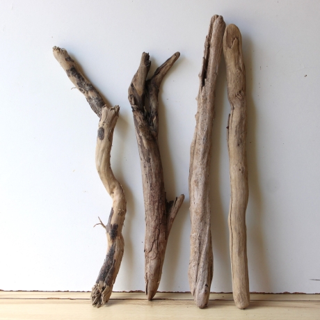 Treibholz Schwemmholz Driftwood 4 Hölzer 55-63 cm 