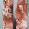 Leichter Damen Sommer-Schal rostfarben mit Blumen, neu 