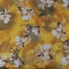 Leichter Damen Sommer-Schal gelb mit Blumen, neu 