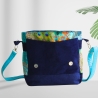 kleine  Umhängetasche Damen /blaue Handtasche /Cord Tasche/