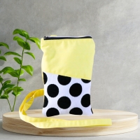 Handtytasche zum Umhängen aus Stoff/kleine Umhängetasche/gelb