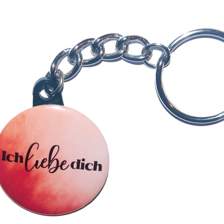 Liebesspruch Schlüsselanhänger 25 mm Kette