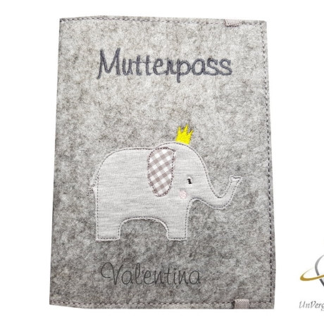 Mutterpasshülle *Elefant* Namensbestickung möglich