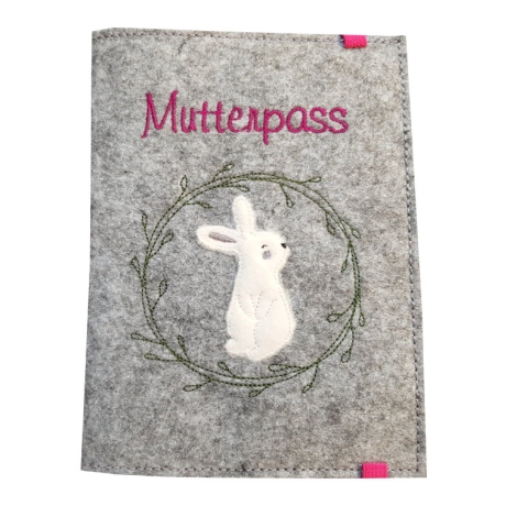 Mutterpasshülle *Hasi* Namensbestickung möglich