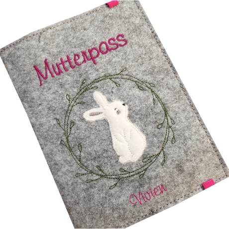 Mutterpasshülle *Hasi* Namensbestickung möglich