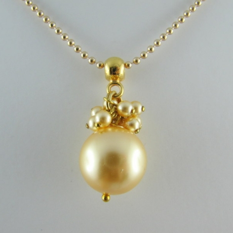 Lange Kette Perlen Gold (237)