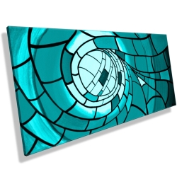 MK1 Art Bild Leinwand Abstrakt Kunst Malerei Acrylbild Türkis