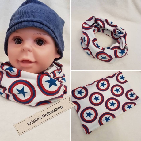 Loopschal beige Sterne