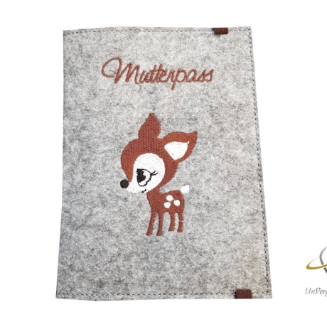 Mutterpasshülle *Rehkitz* Namensbestickung möglich