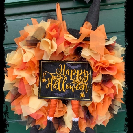 Ferberline Stickdatei Türschild Halloween ab 10x10