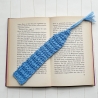 Lesezeichen Blau verschiedene Formen handgestrickt