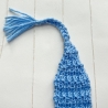 Lesezeichen Blau verschiedene Formen handgestrickt