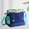 kleine  Umhängetasche Damen /blaue Handtasche /Cord Tasche/