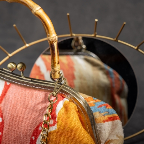 Handgemachte  Tasche – Orange/Rosa Ikat-Muster