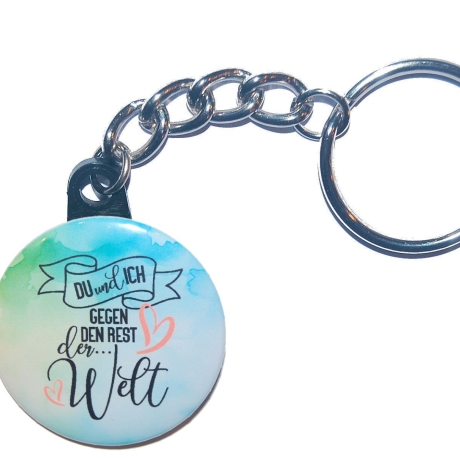 Liebesspruch Schlüsselanhänger 25 mm Kette