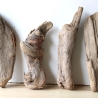 Treibholz Schwemmholz Driftwood 4 knorrige Hölzer 29-35 cm 