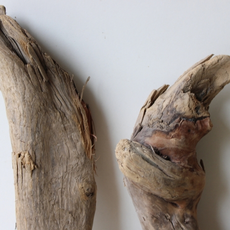 Treibholz Schwemmholz Driftwood 4 knorrige Hölzer 29-35 cm 