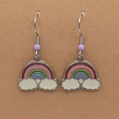 Regenbogen Edelstahl Ohrhänger Ohrringe Kinder Schmuck